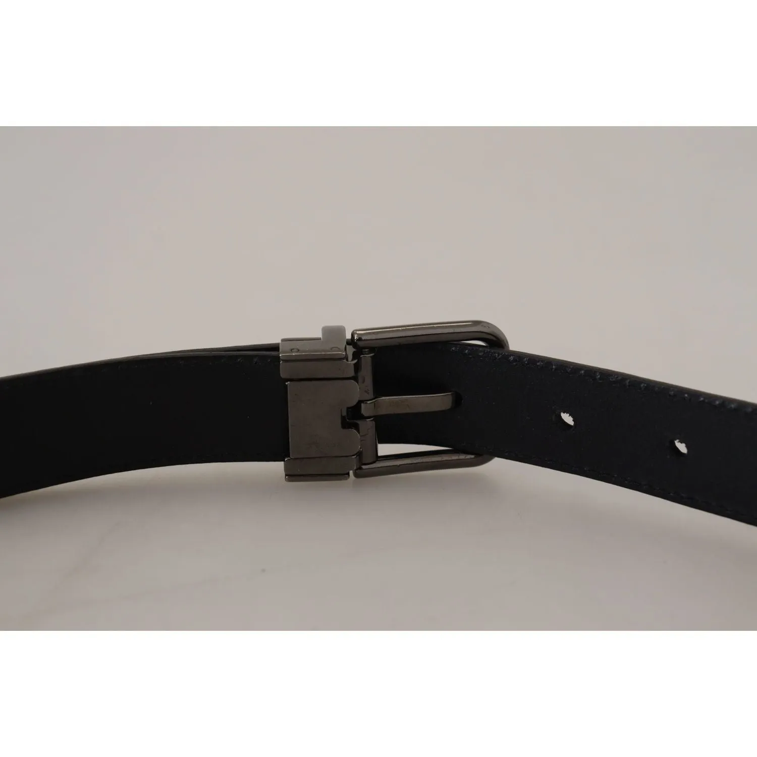 Dolce & Gabbana Elegant Dark Blue Leather Belt