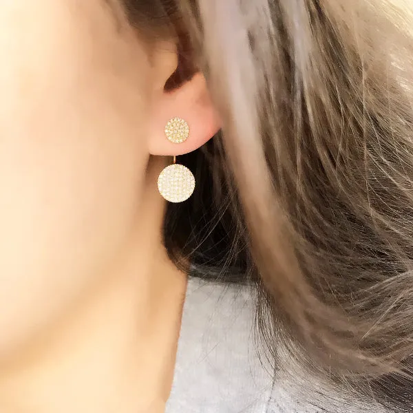 Double Circle Jacket Earrings