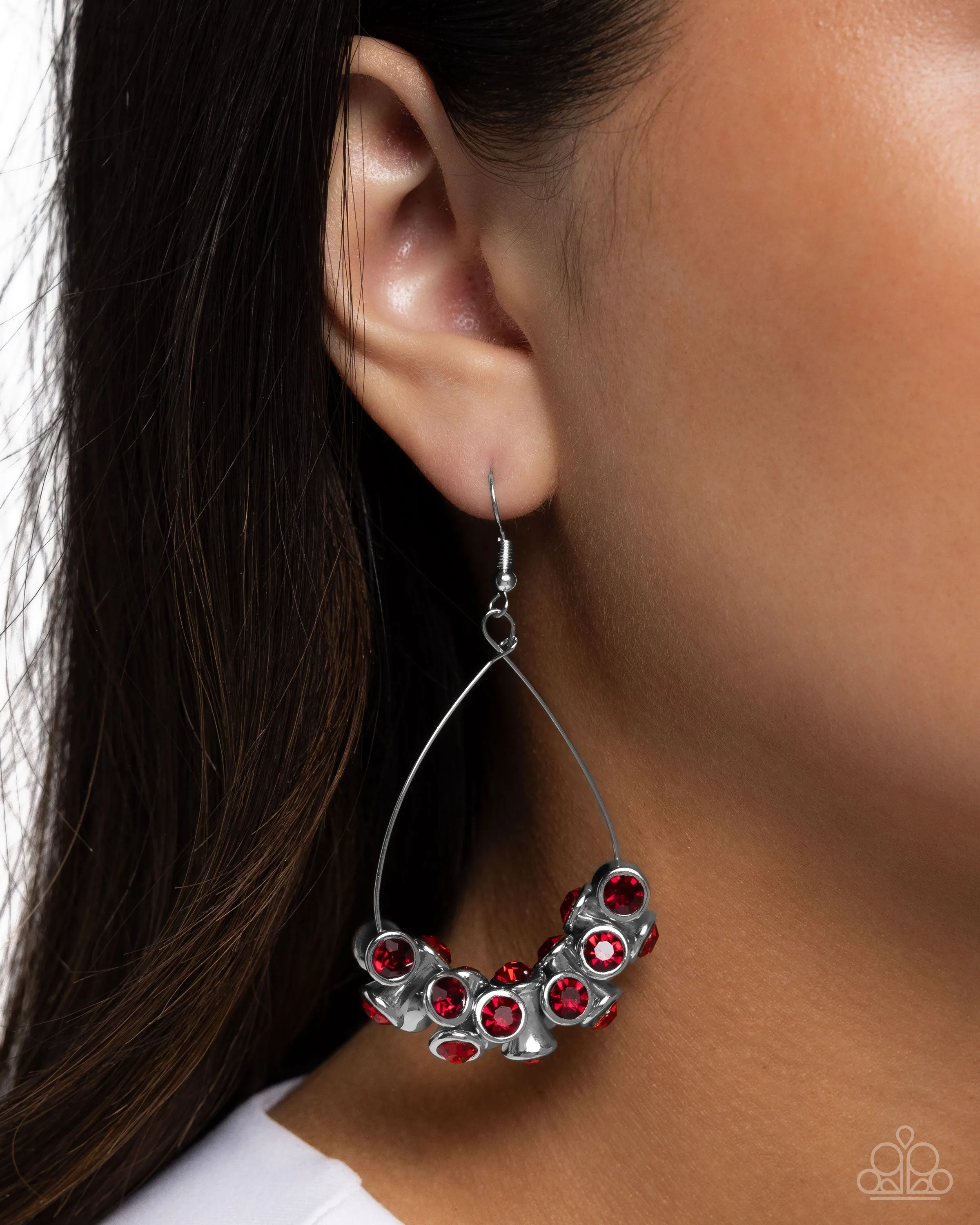 Earrings Courageous Chandelier - Red E390