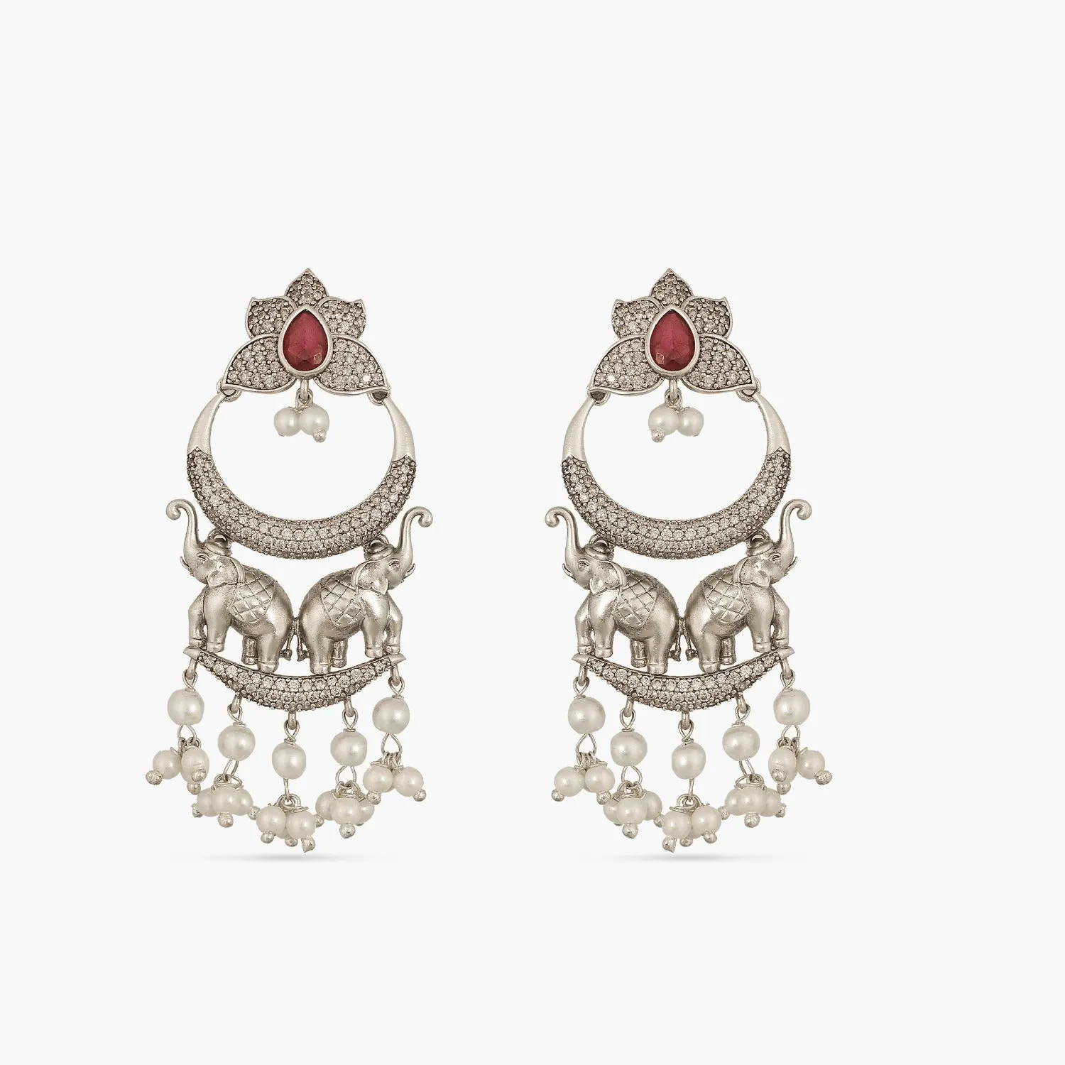 Elephants and Pearls Antique Earrings