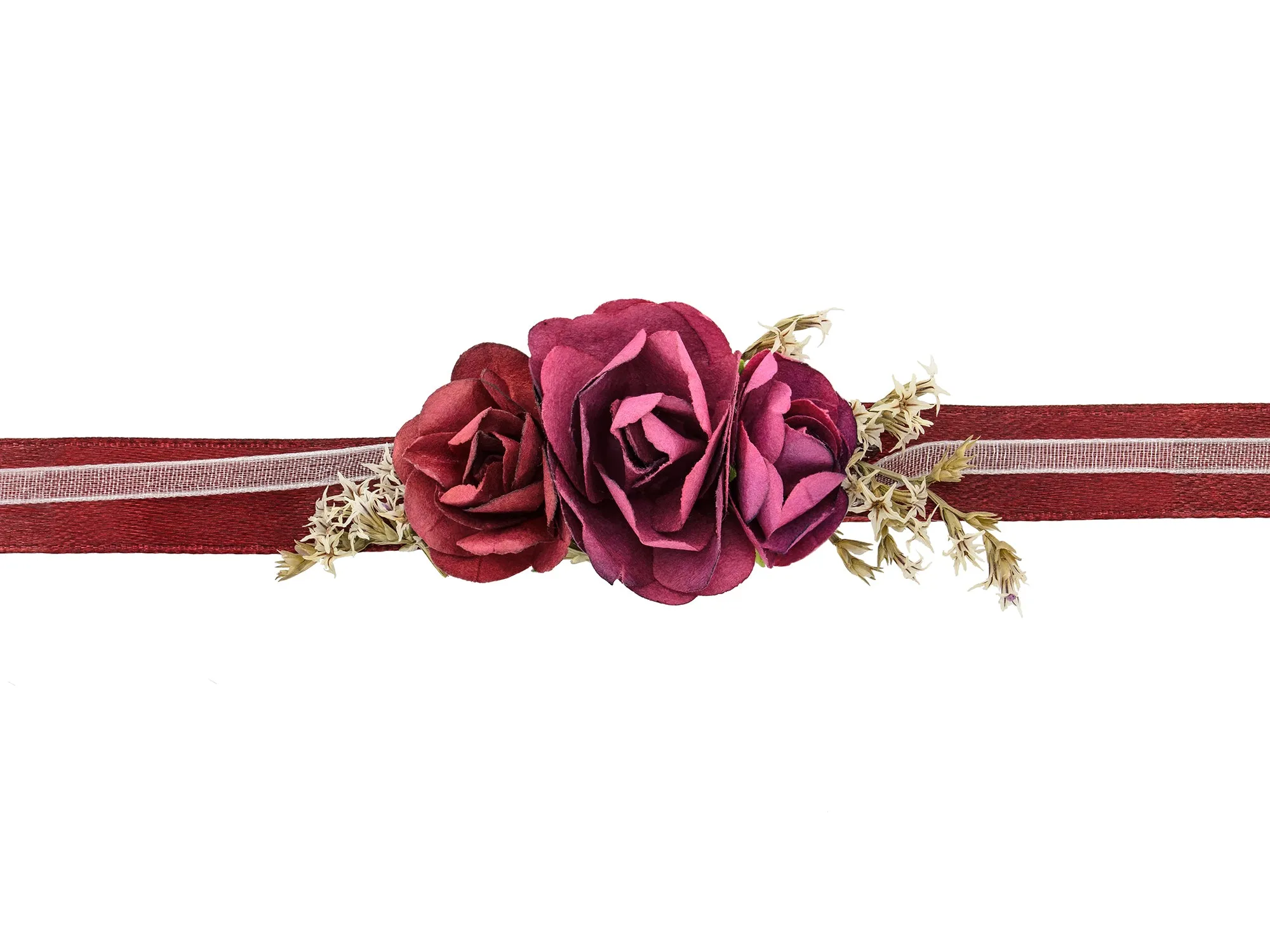 Flower Wrist Corsage Deep Red