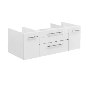 Fresca FCB6142WH-VSL Lucera 42" White Wall Hung Vessel Sink Modern Bathroom Cabinet