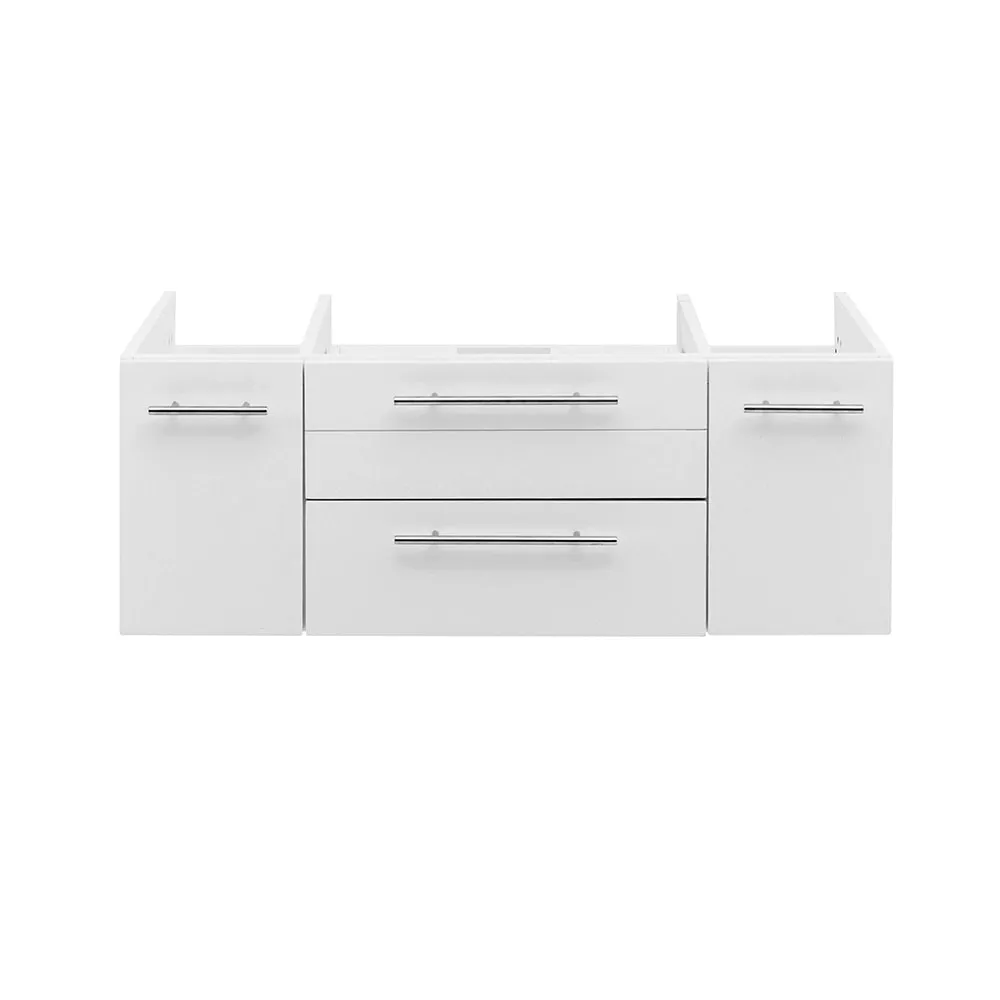 Fresca FCB6142WH-VSL Lucera 42" White Wall Hung Vessel Sink Modern Bathroom Cabinet