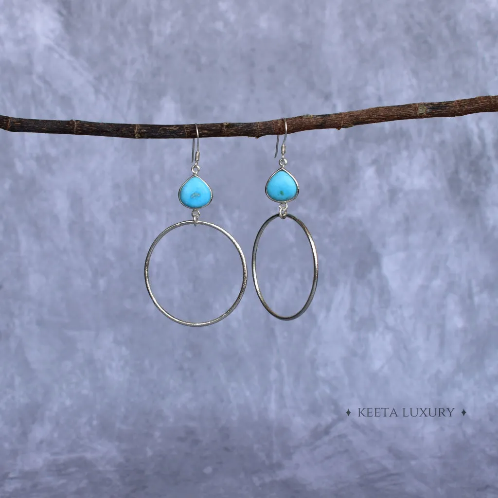 Fusion - Turquoise hoops dangle