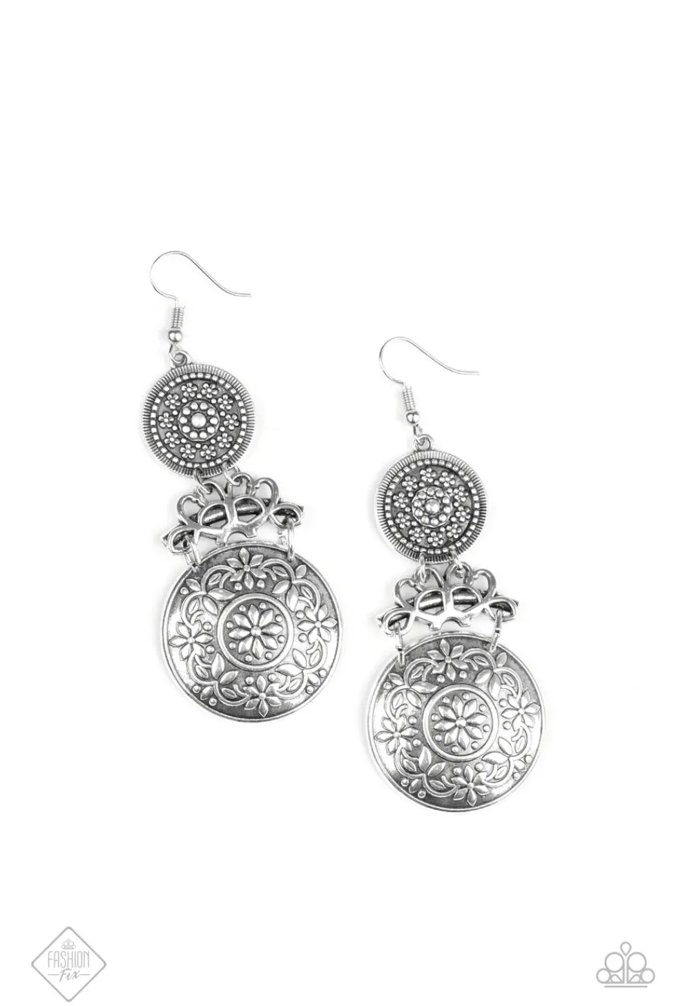 Garden Adventure Silver Earrings  - Paparazzi Accessories