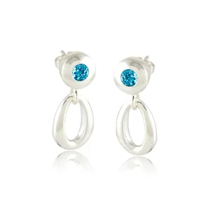 Gemstone and Open Oval Earrings