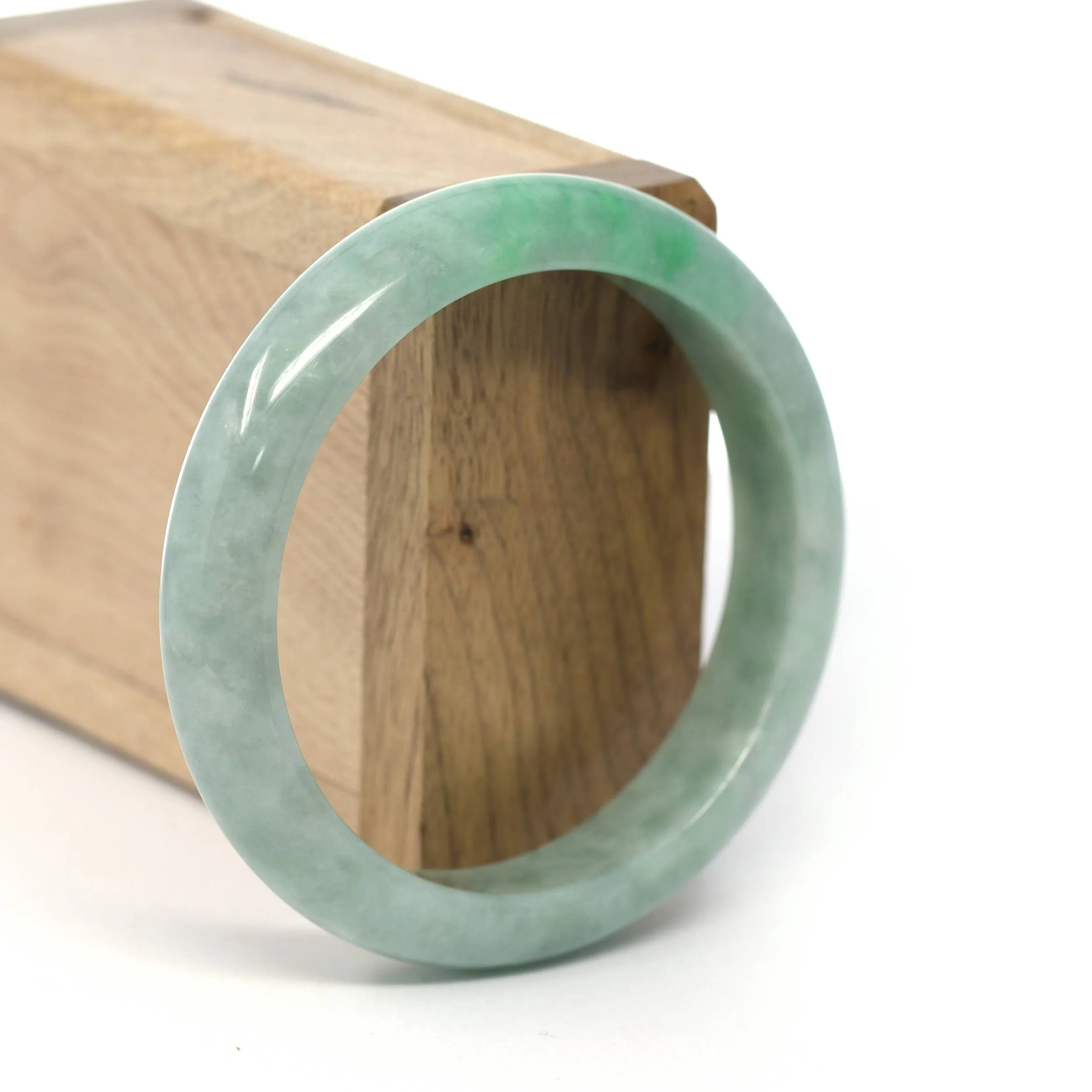 Genuine Burmese Forest Green Jadeite Jade Bangle Bracelet (58.26 mm) #261