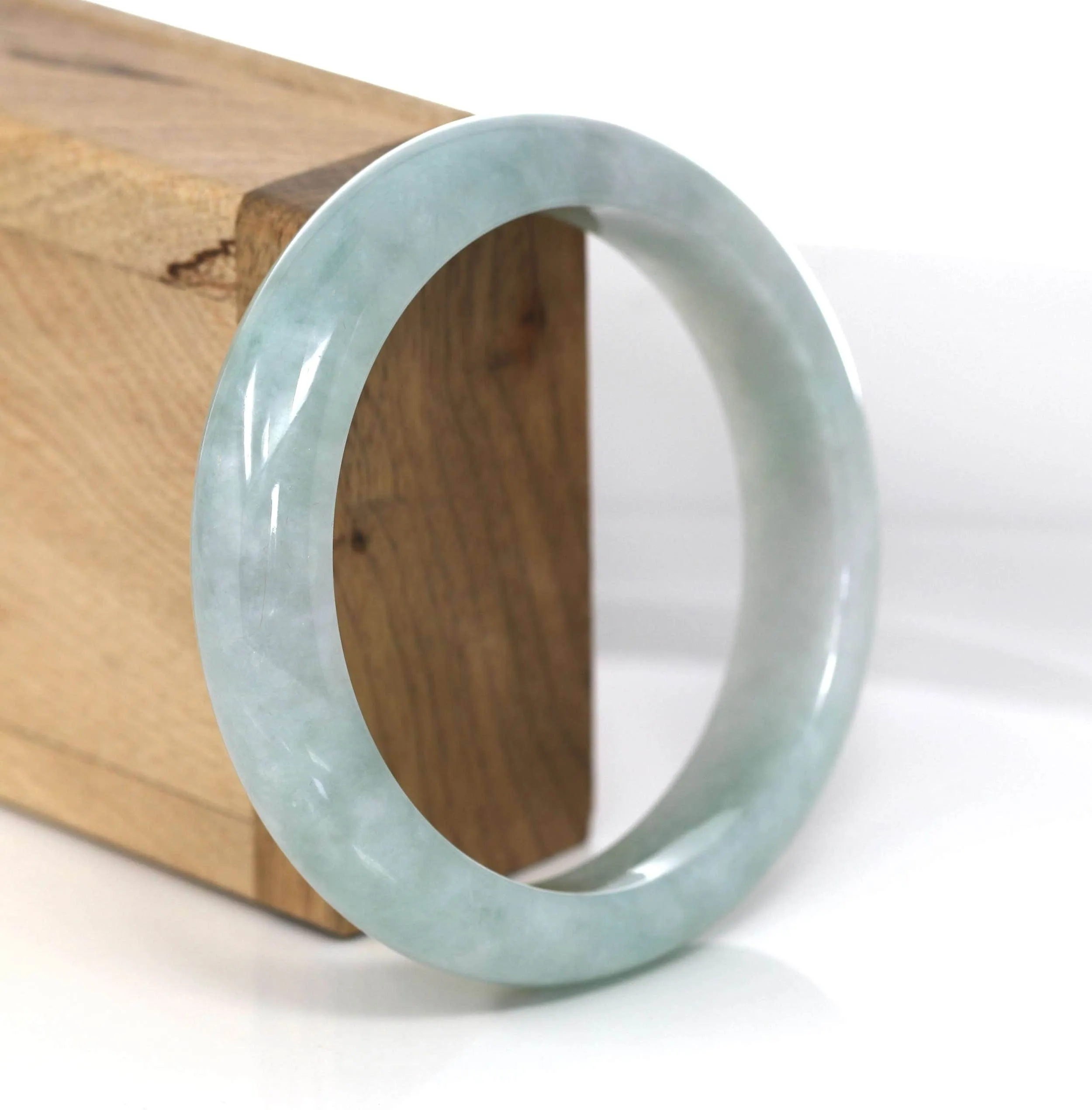 Genuine Burmese Green Jadeite Jade Bangle Bracelet (59.16 mm) #486