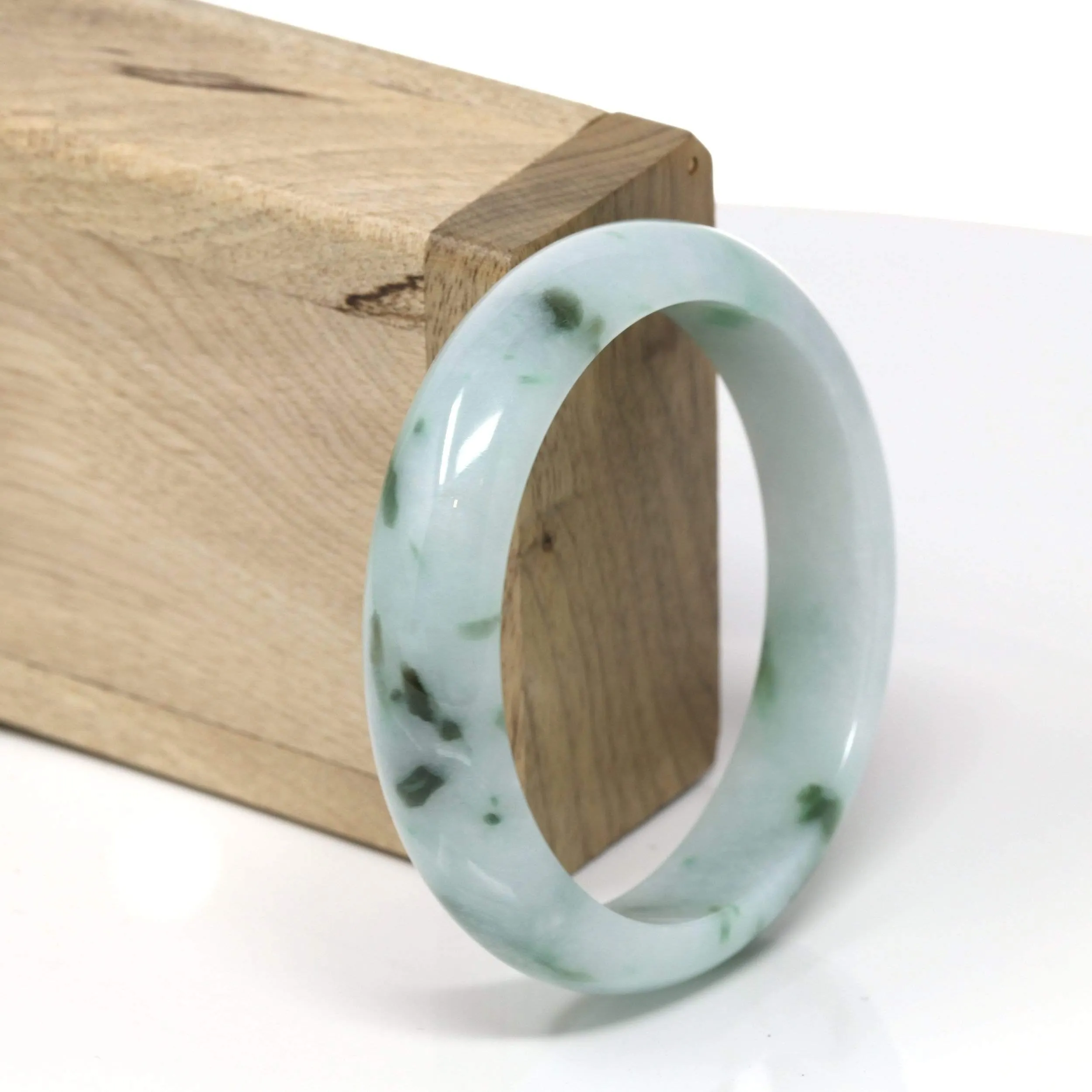 Genuine Burmese Jadeite Jade Bangle Bracelet (56.2 mm) #530