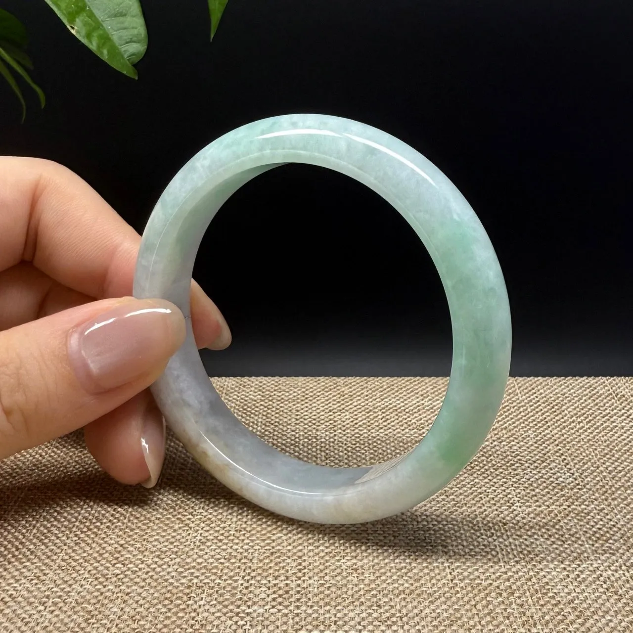 Genuine Burmese Yellow Green Jade Jadeite Bangle Bracelet ( 52.8mm )