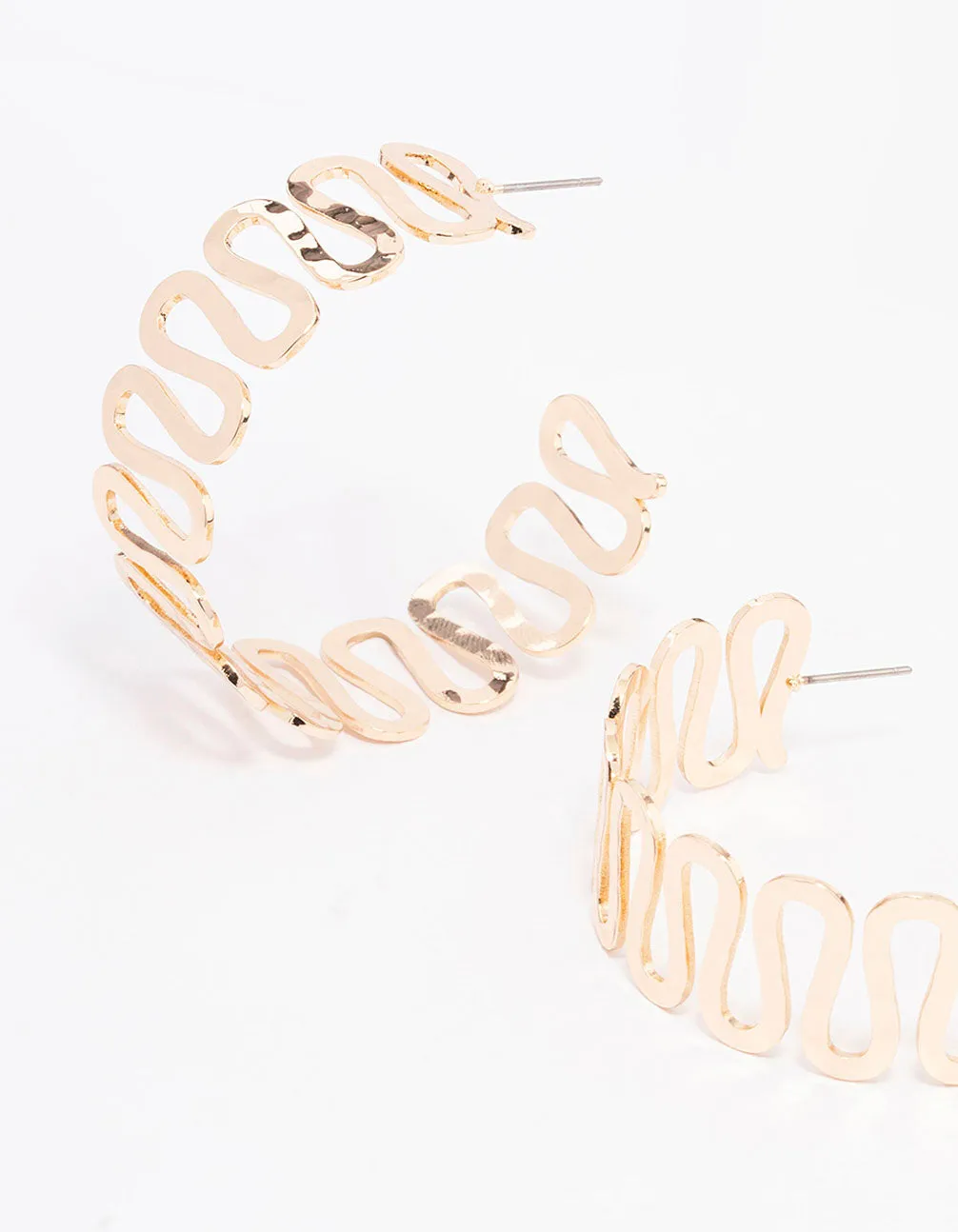 Gold Large Swirl Hoop Earrings