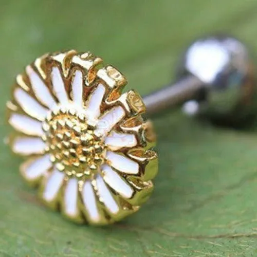 Gold Wild Yellow Daisy Cartilage Earring