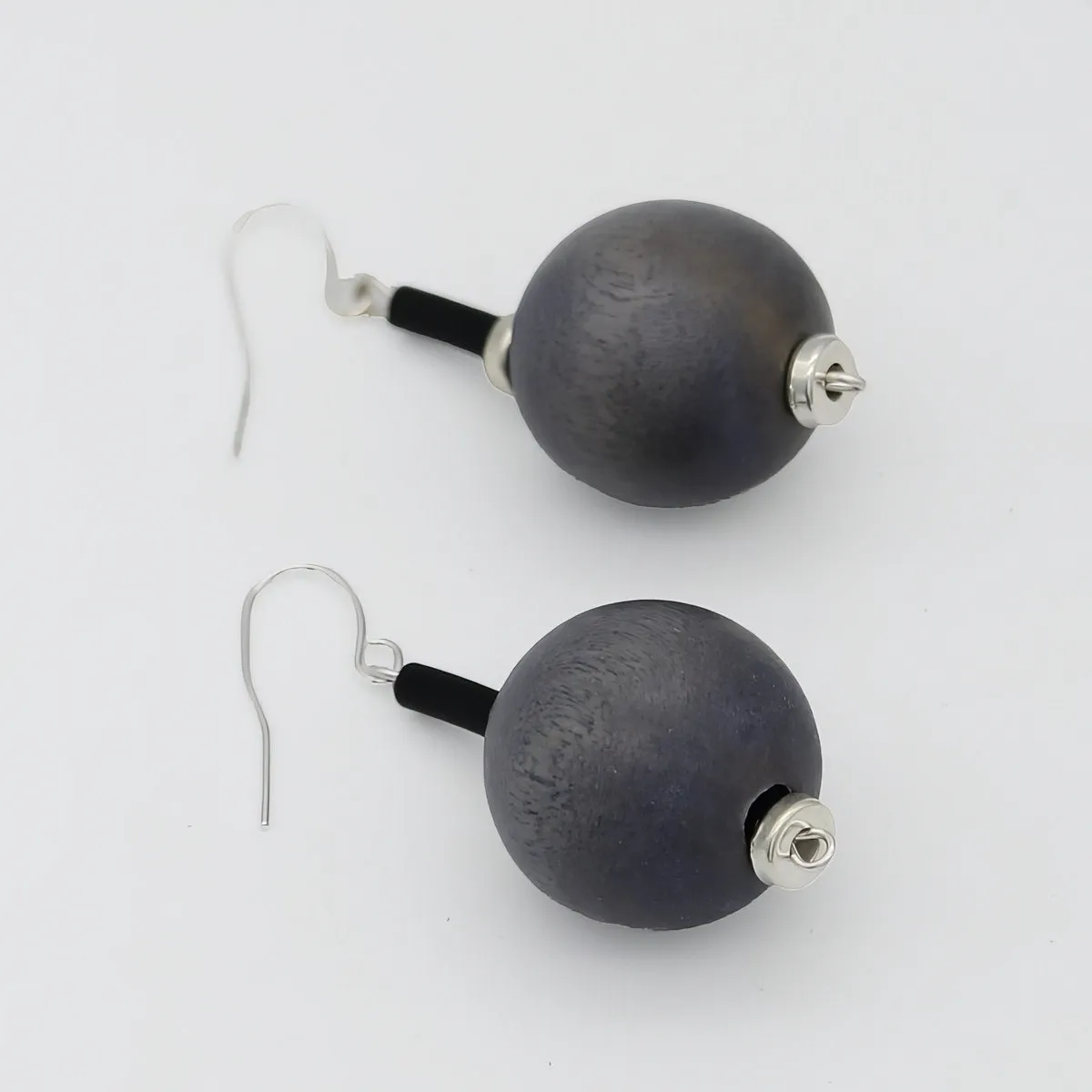 Gray Ball Drop Earring