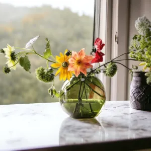 Green Round Glass Vase 20cm