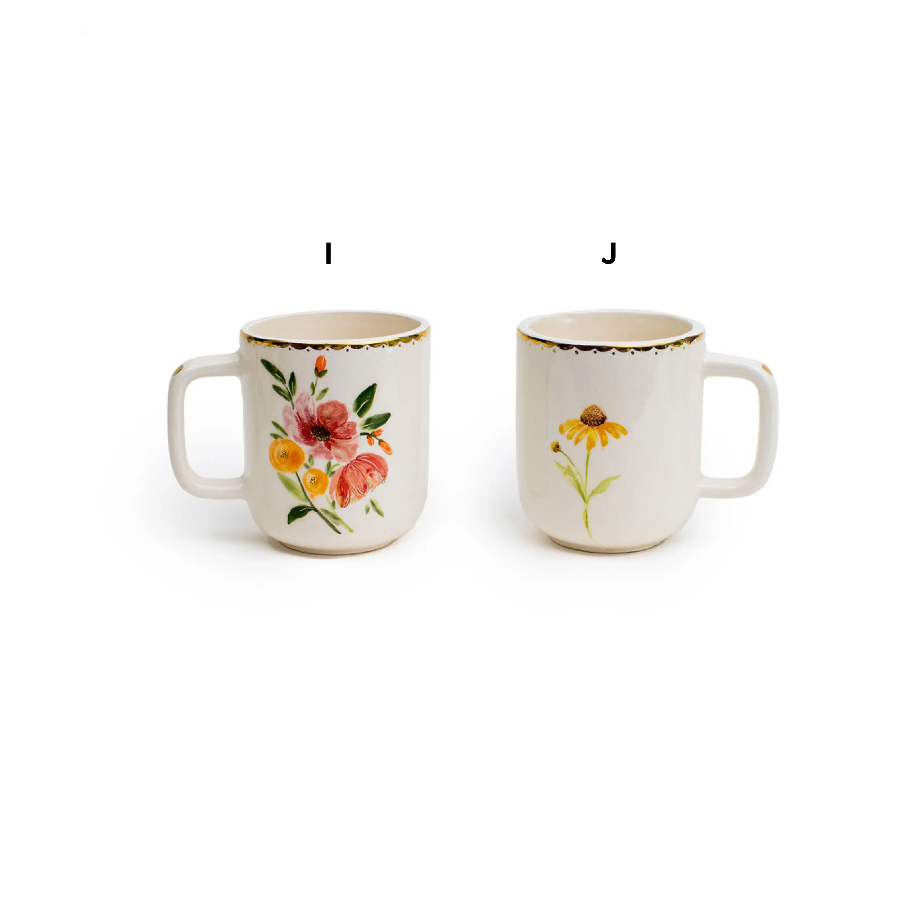 Hand Made Floral Mugs