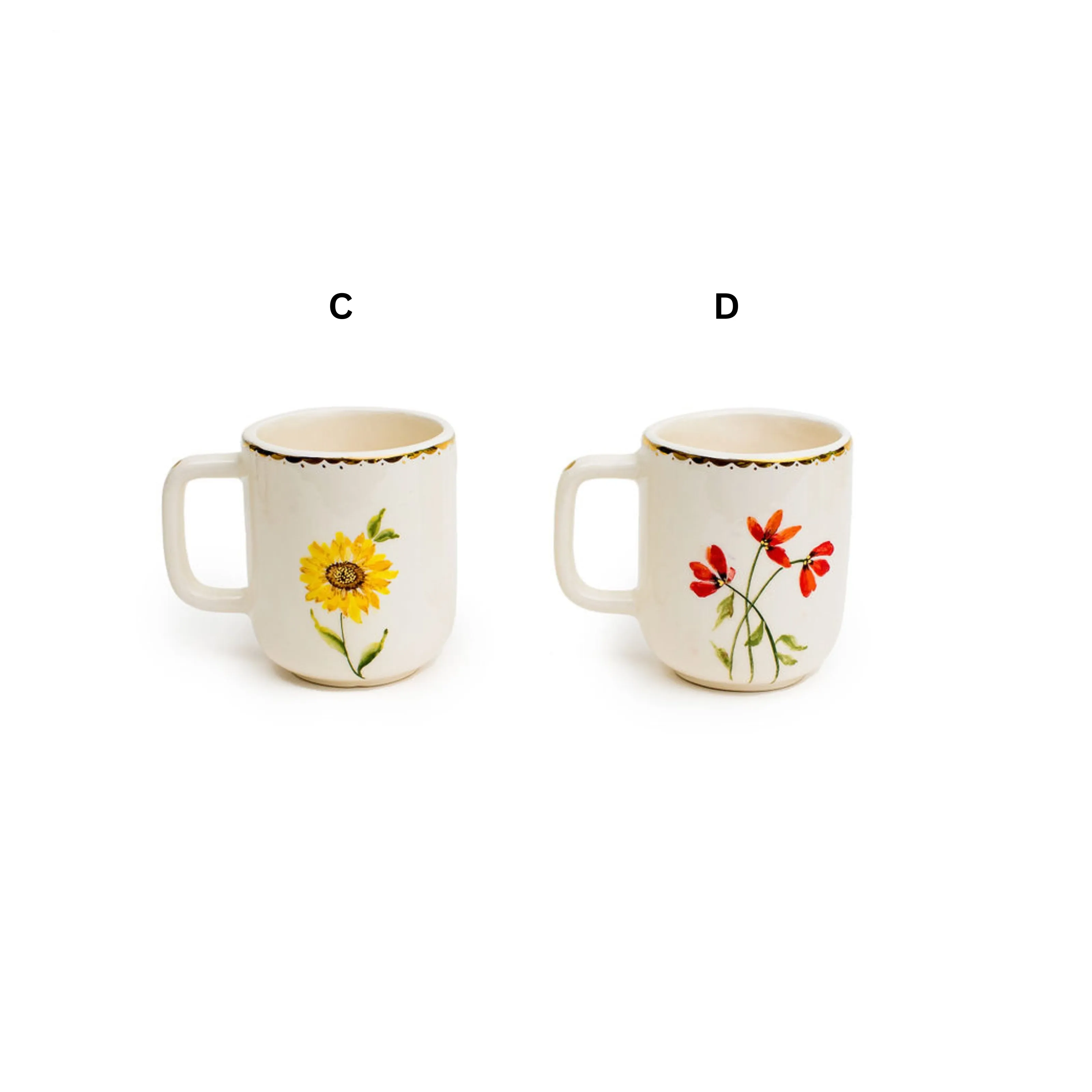 Hand Made Floral Mugs