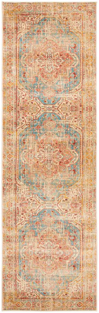 Helena Traditional Faded Coloured Blue Modern Rug