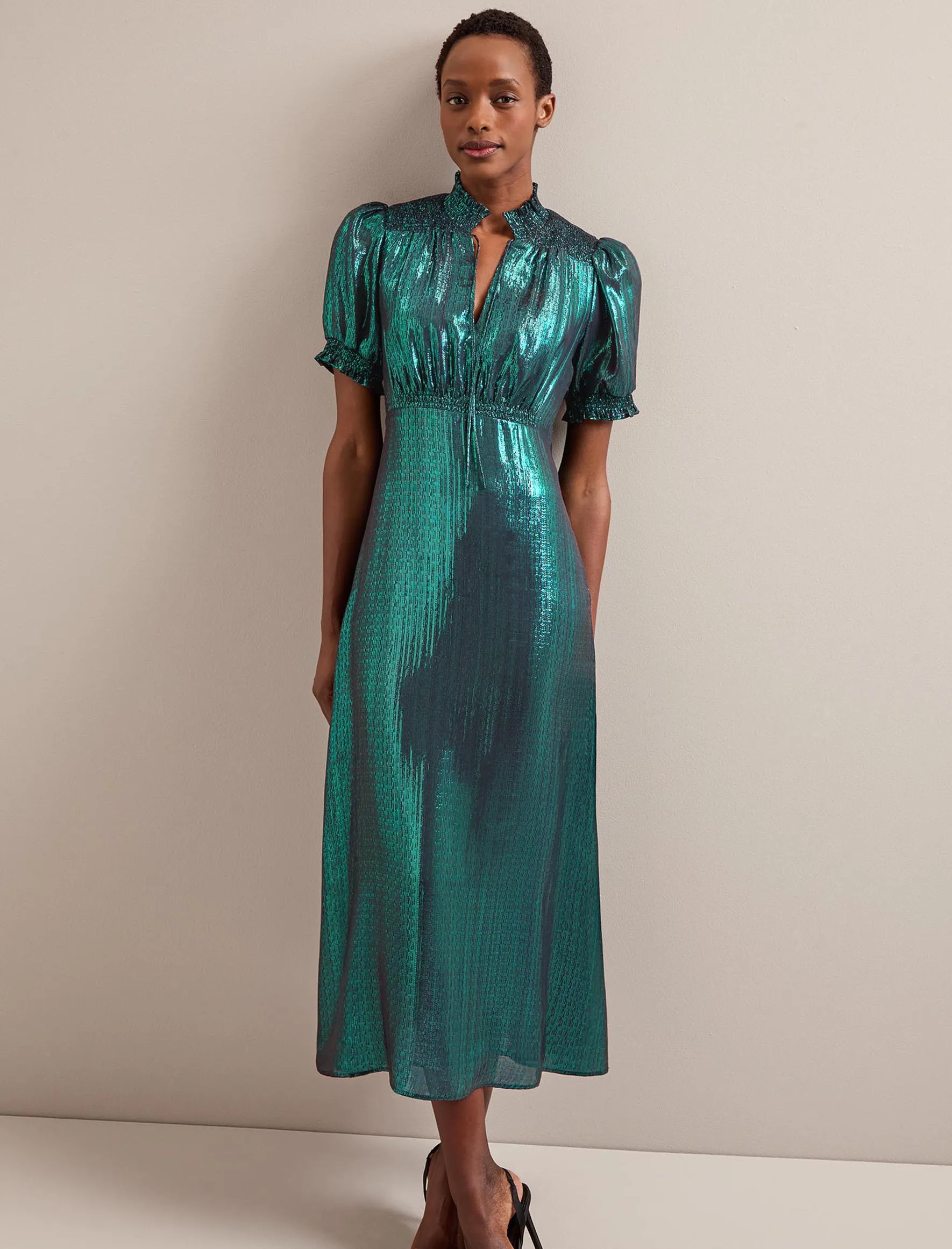 Irina Silk Blend Bias Cut Maxi Dress - Dark Green