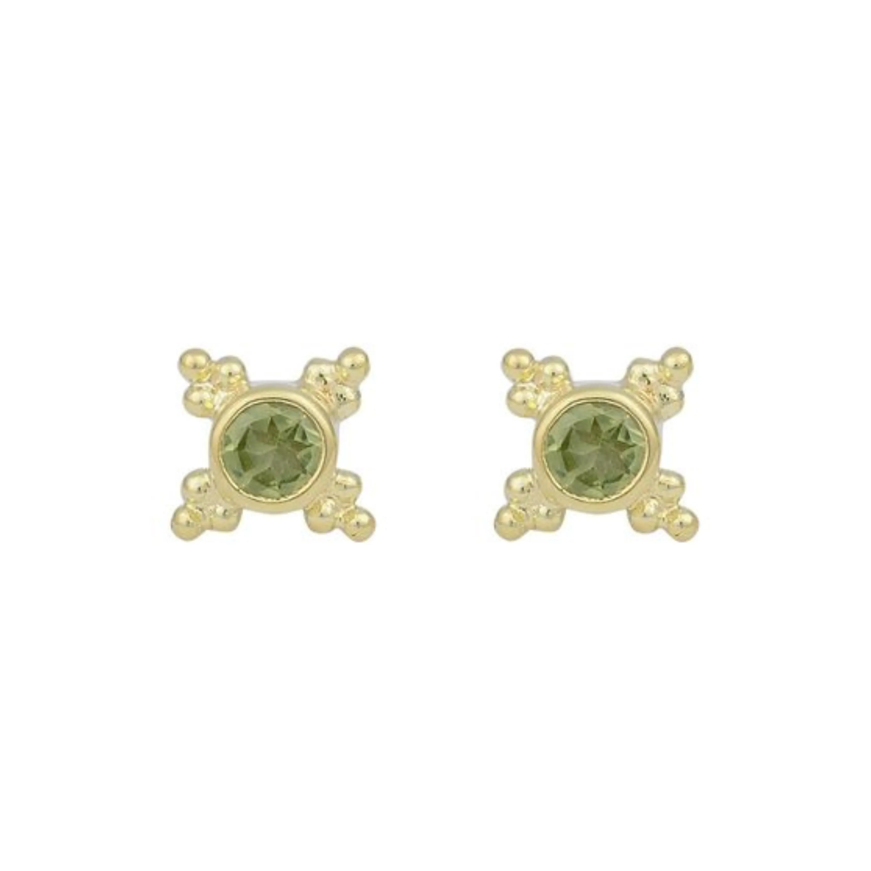 Ivy 14K Gold Peridot Stud Earrings