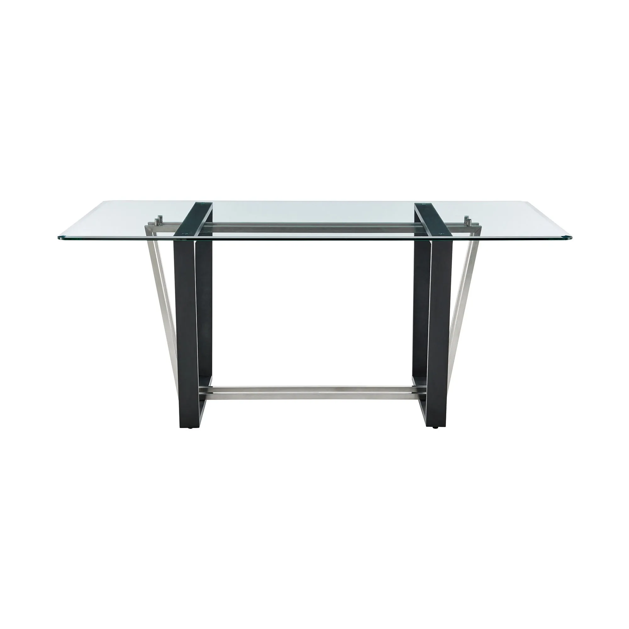 Kai Anastasia - Rectangular Glass Dining Table Set - Brushed Base