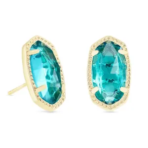 Kendra Scott Ellie Earring in Gold with London Blue