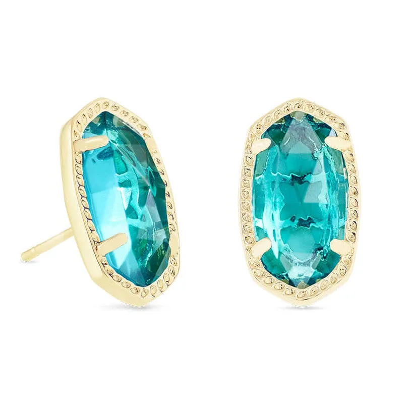 Kendra Scott Ellie Earring in Gold with London Blue