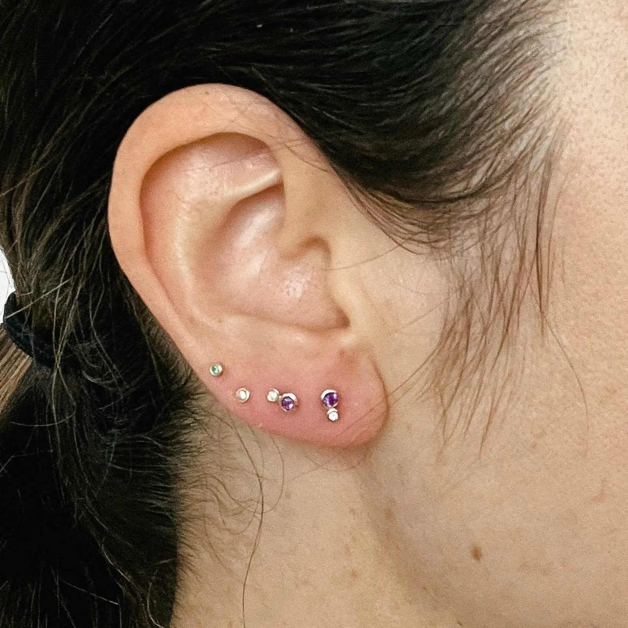 Kiki Stud Earrings with Amethyst