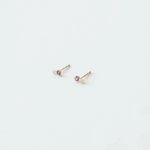 Kiki Stud Earrings with Amethyst