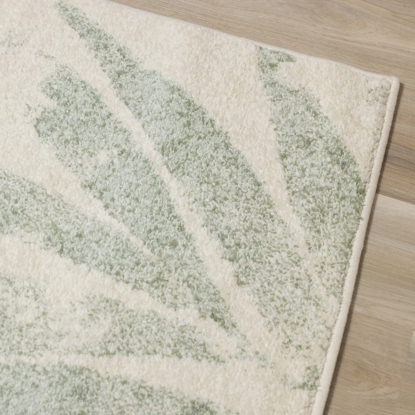 KIMBERLY Beige Green Leaves Rug