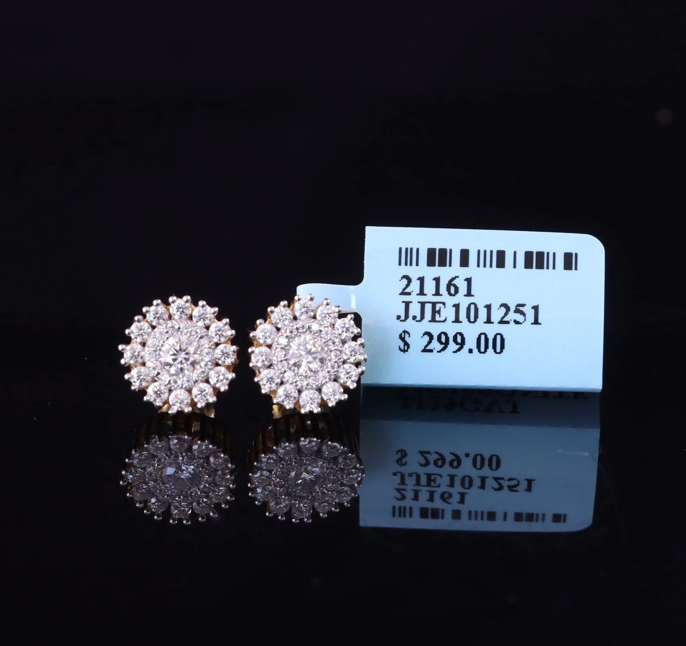 King of Bling's 1.00ct VVS 'D' Moissanite Men's/Women's 925 Silver White Floral Stud Earrings