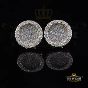 King  of Bling's 925 Yellow Silver 1.00ct VVS 'D' Moissanite Round Stud Earring Men's/Womens