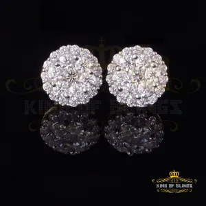 King  of Bling's Men's/Womens 925 Silver Yellow 2.00ct VVS 'D' Moissanite Round Stud Earrings