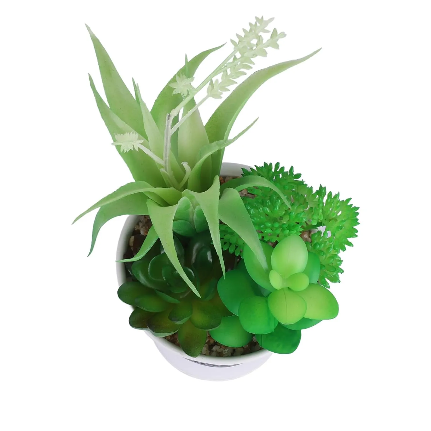 Kuber Industries Artificial Plants for Home D?cor|Natural Looking Indoor Fake Plants with Pot|Artificial Flowers for Decoration-Pack of 5 (Green)