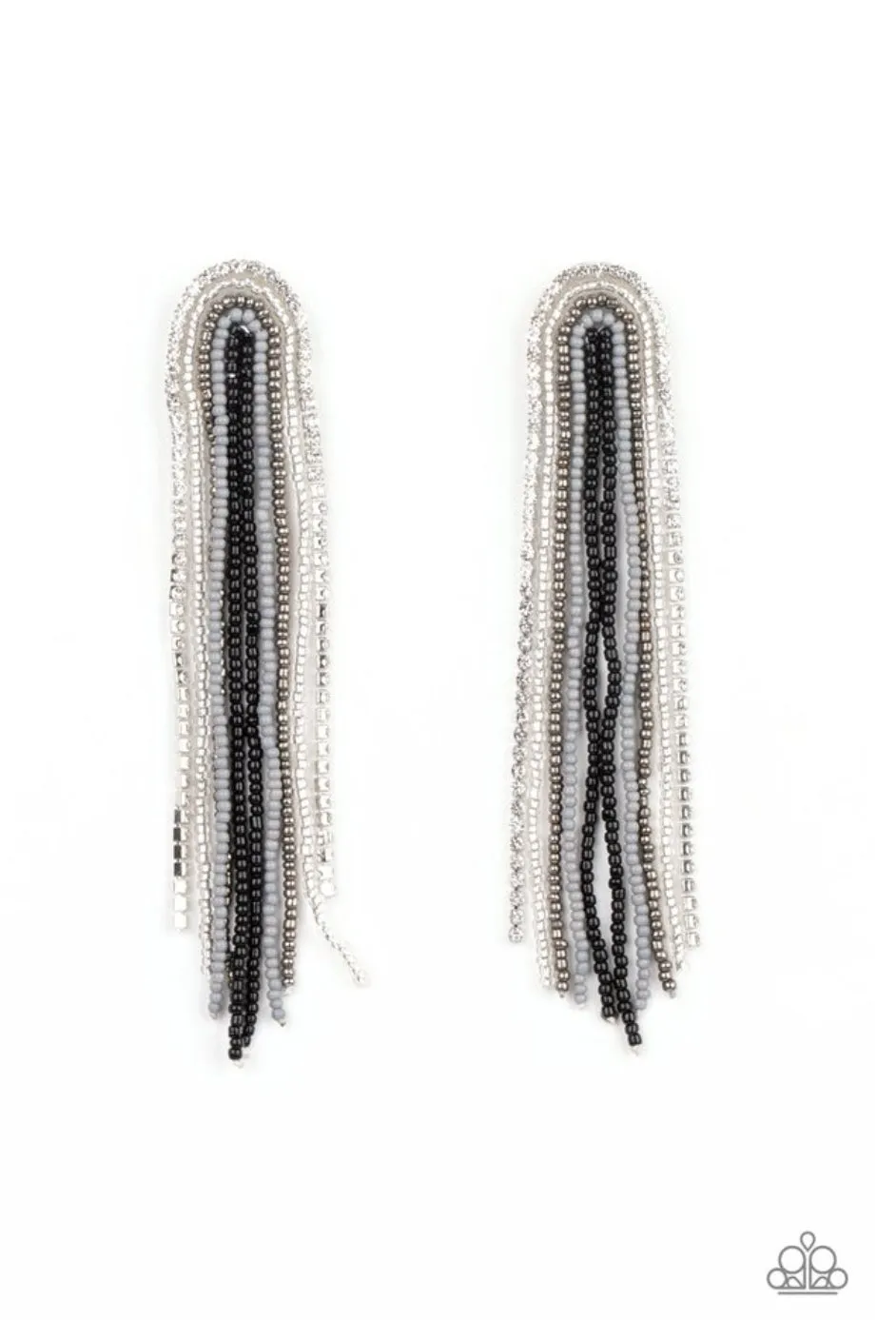 Let There BEAD Light Black Post Earrings - Paparazzi Accessories