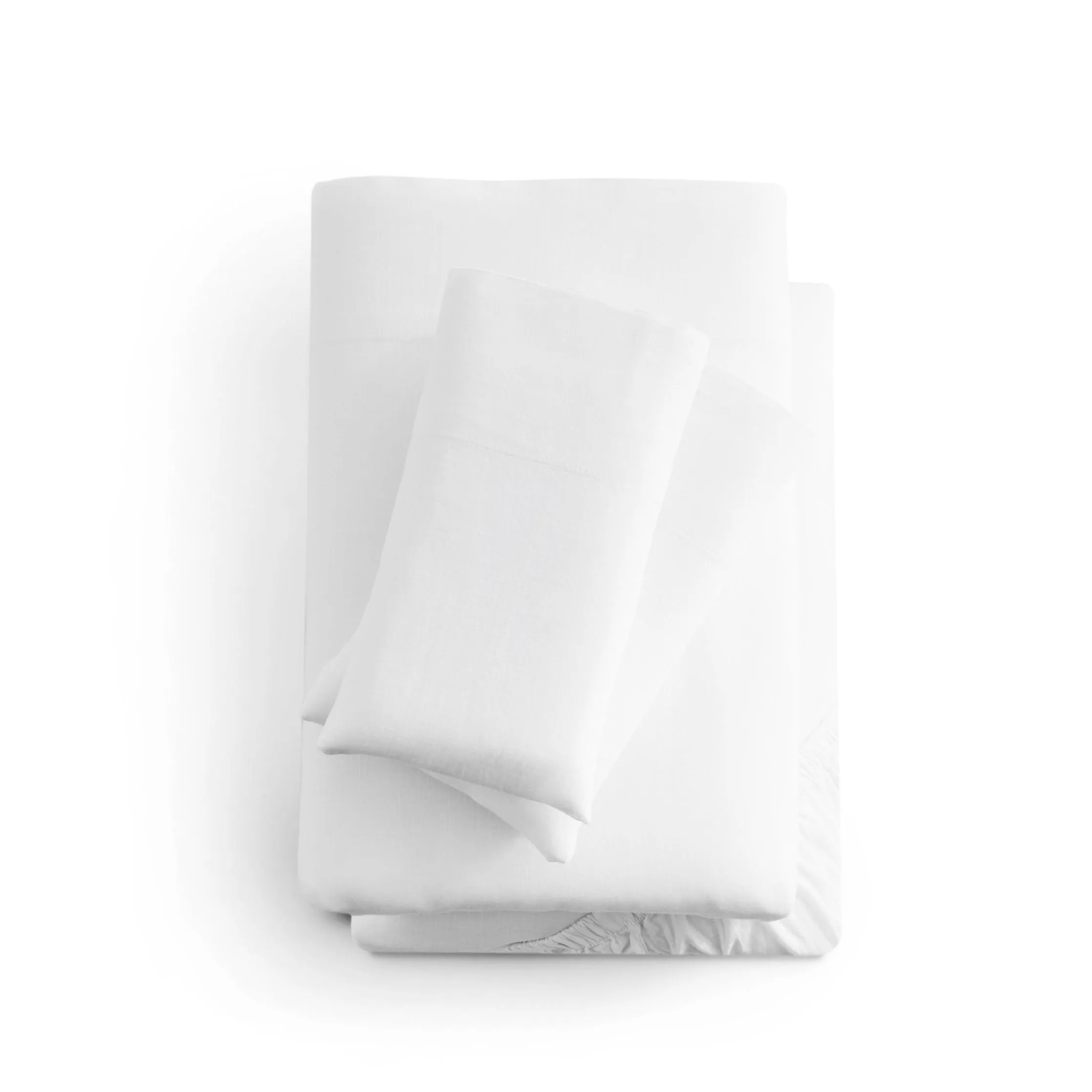 Linen-Weave Cotton - King Sheet Set - White