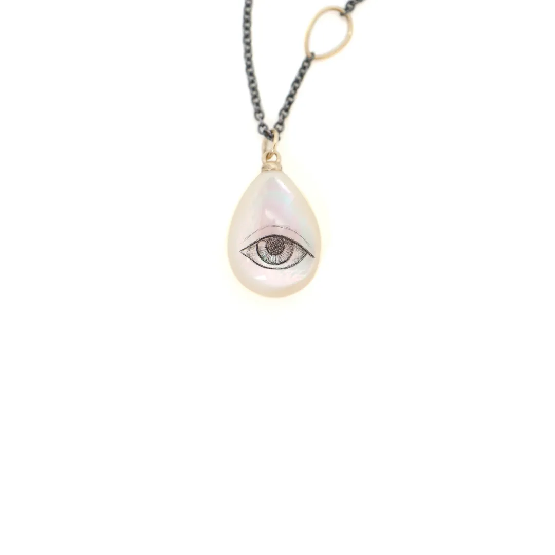 Lover's Eye Scrimshaw Necklace