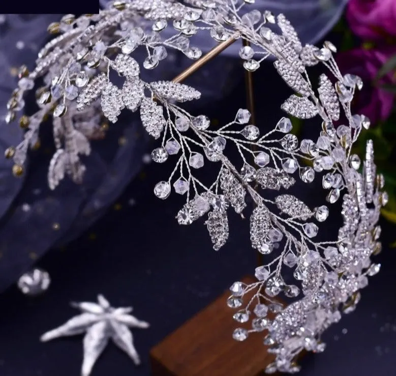 Luxury Bridal Hair Tiara Crystal Rhinestone Headband Wedding Hair Accessory