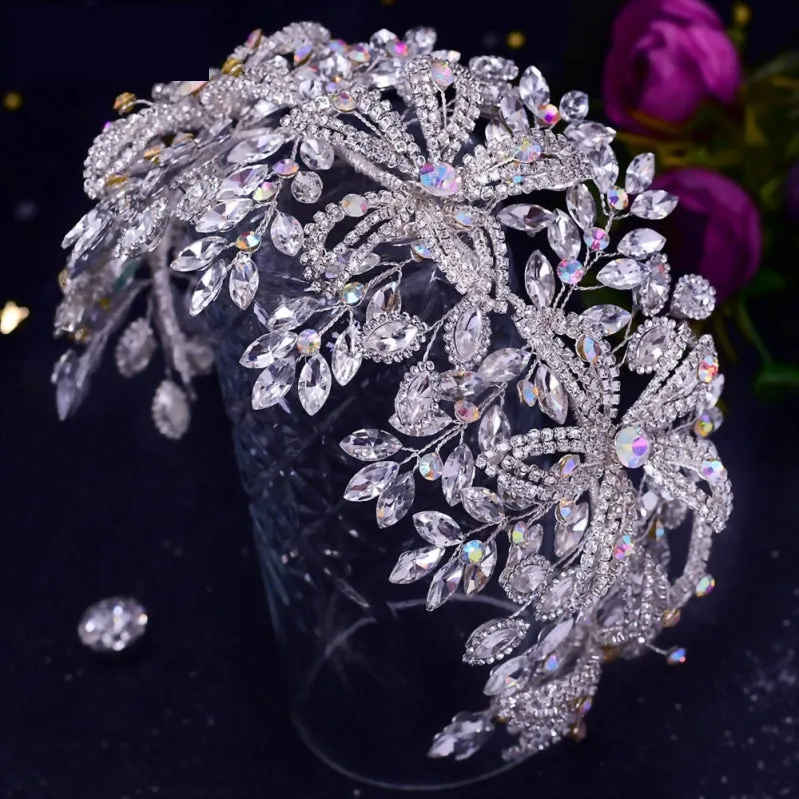 Luxury Bridal Hair Tiara Crystal Rhinestone Headband Wedding Hair Accessory