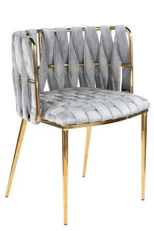 Milano Dining Chair in Gray and Gold