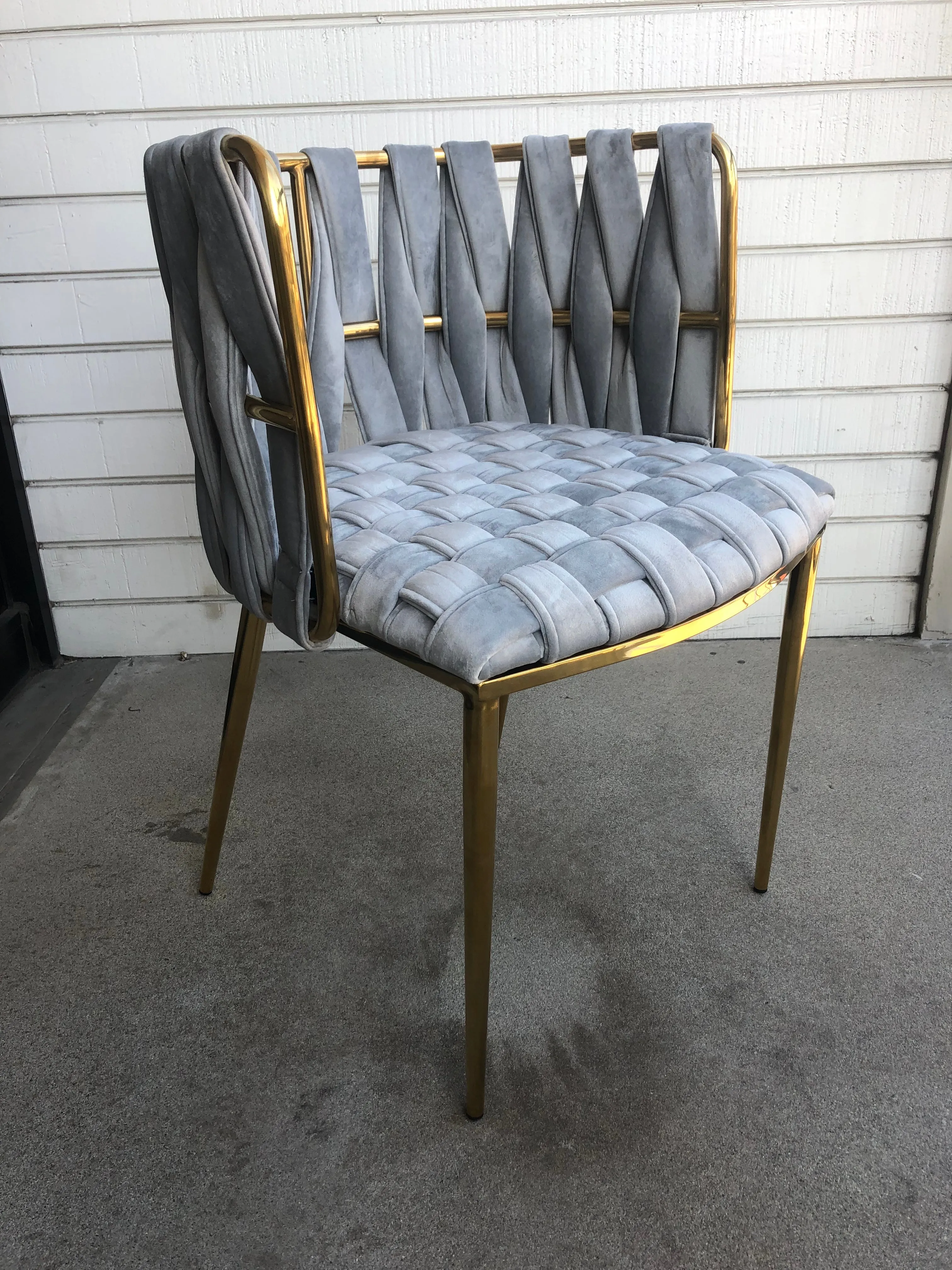 Milano Dining Chair in Gray and Gold