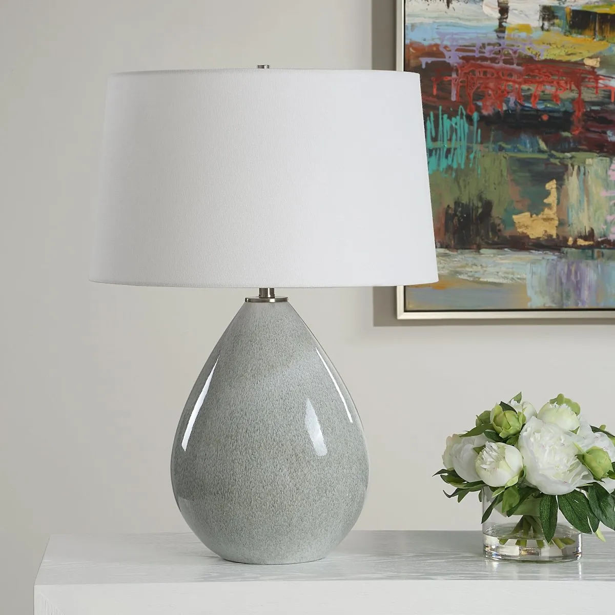 Moray Gray Glaze Table Lamp