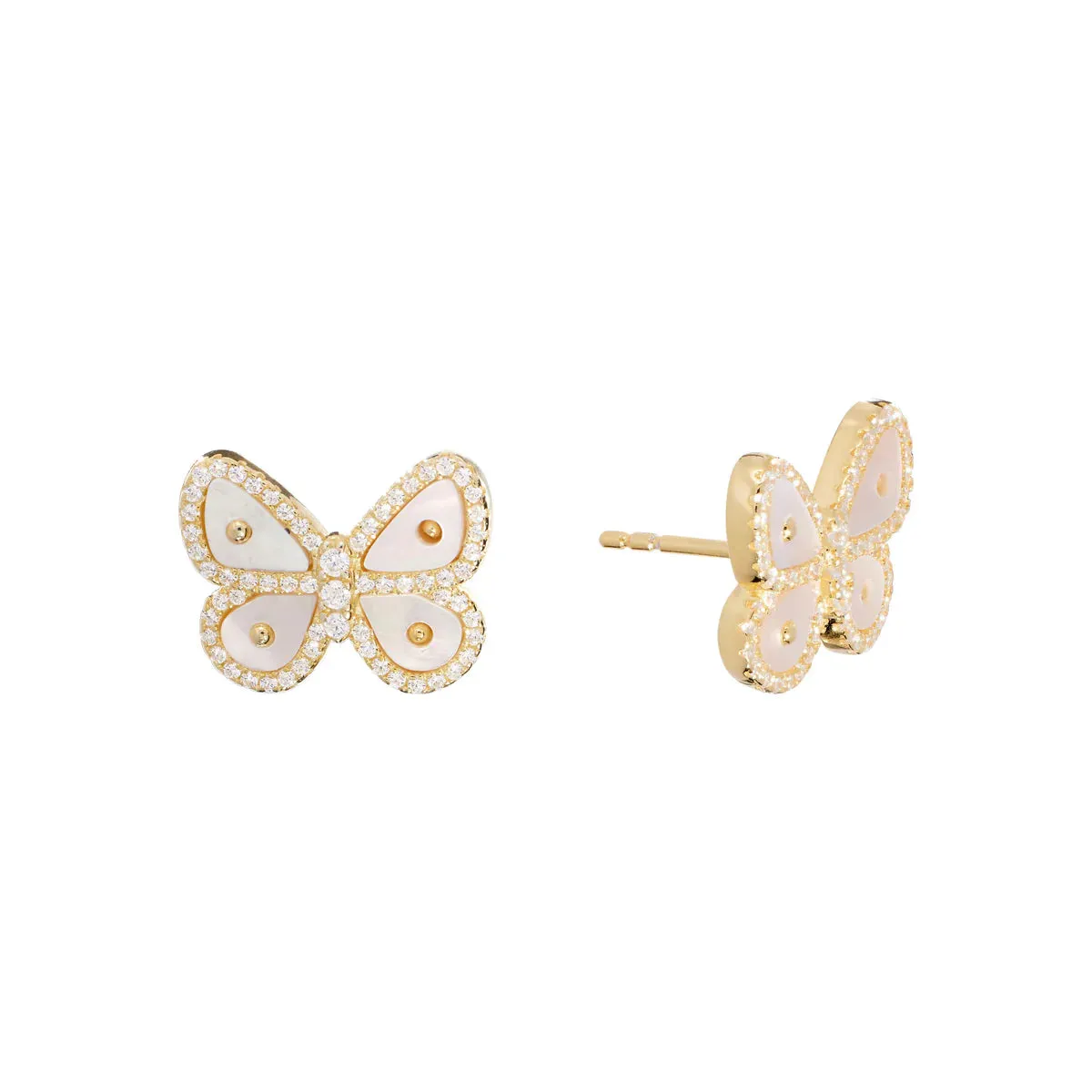 Pavé Pearl Butterfly Stud Earring