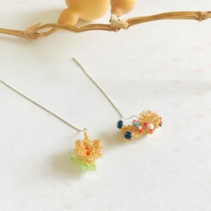 "Secret Garden" Beaded Floral & Bee Earrings