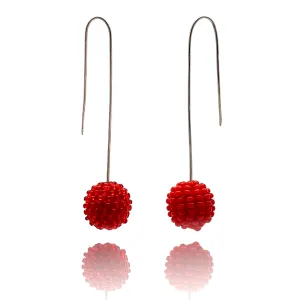 Red Bead Earrings