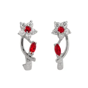 Red Lierre Huggie Earrings