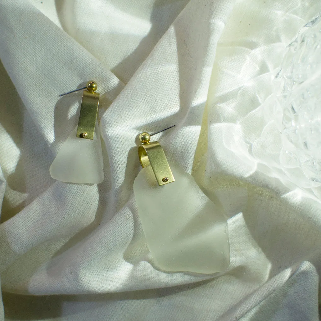 REFRACTION EARRINGS [ FROSTED, X LARGE  ]