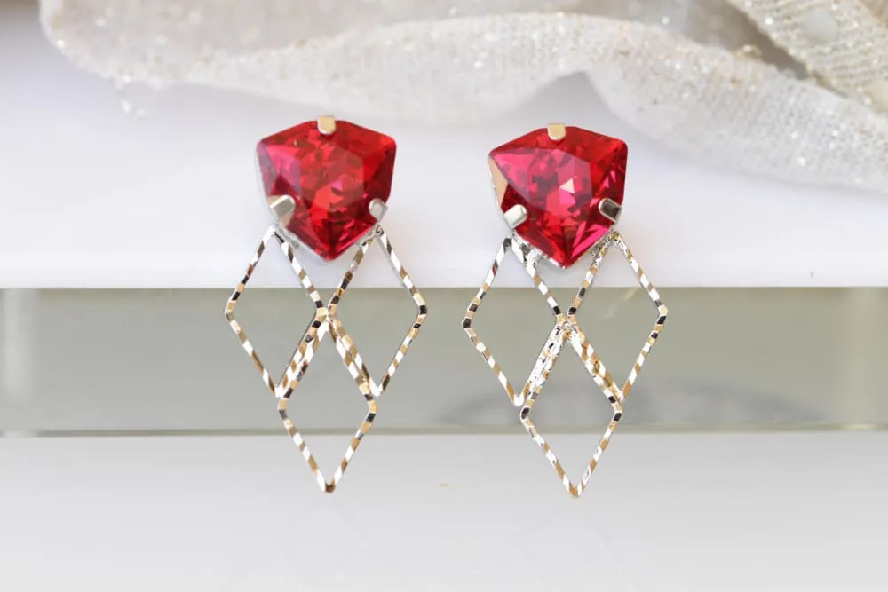 RUBY BRIDAL EARRINGS