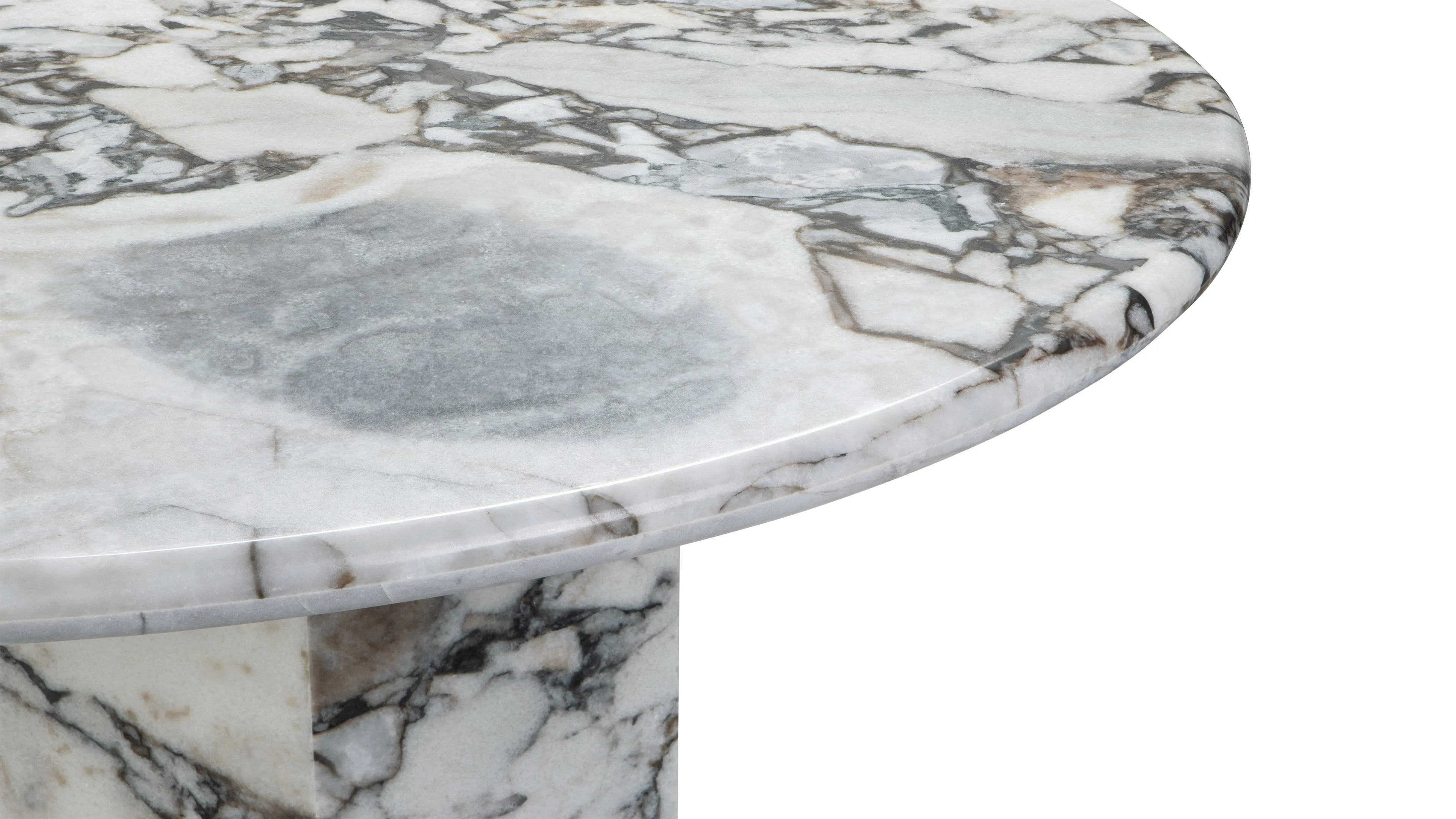 Saga - Saga Oval Dining Table, Modellato Marble, 94in