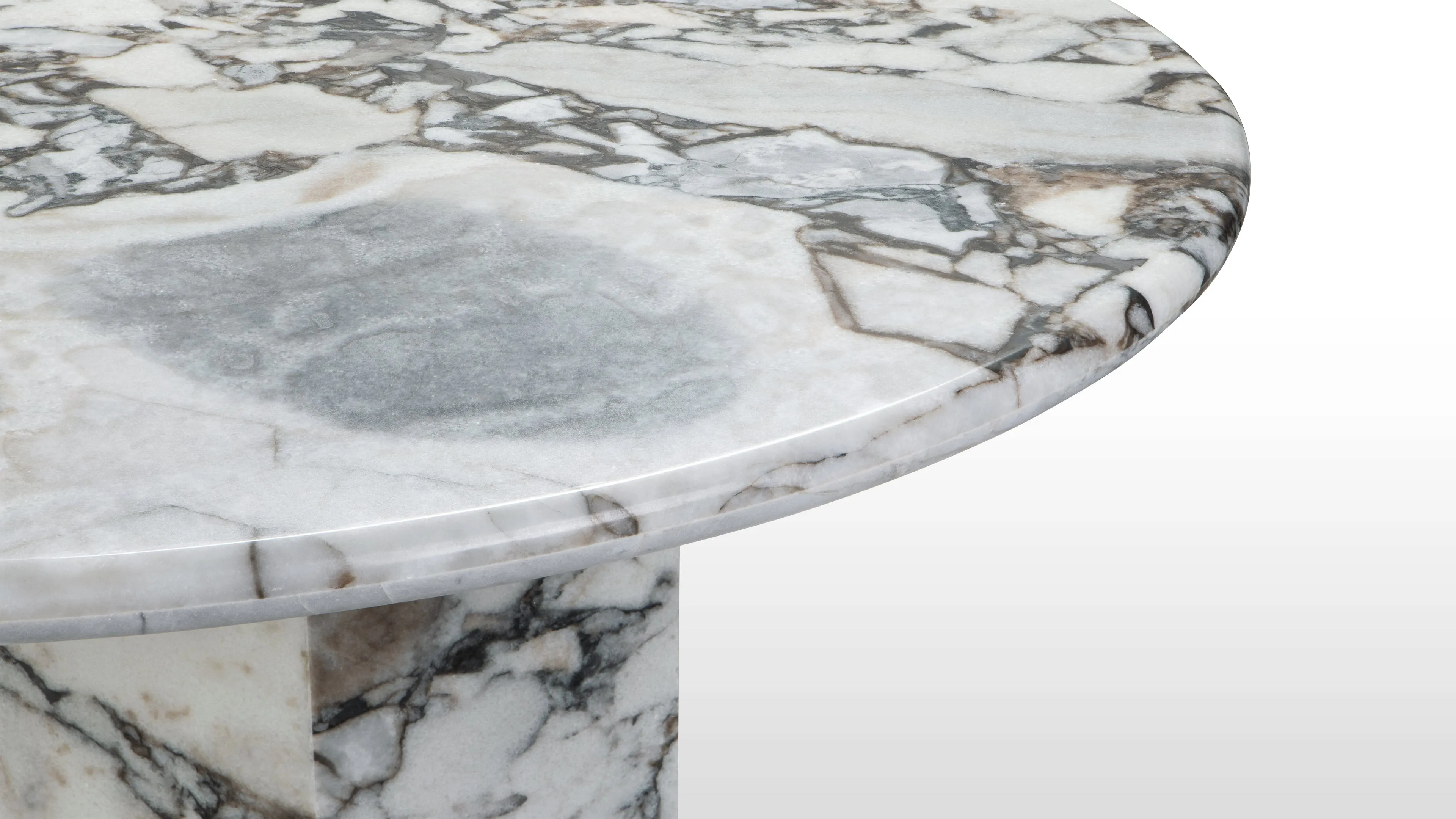 Saga - Saga Oval Dining Table, Modellato Marble, 94in