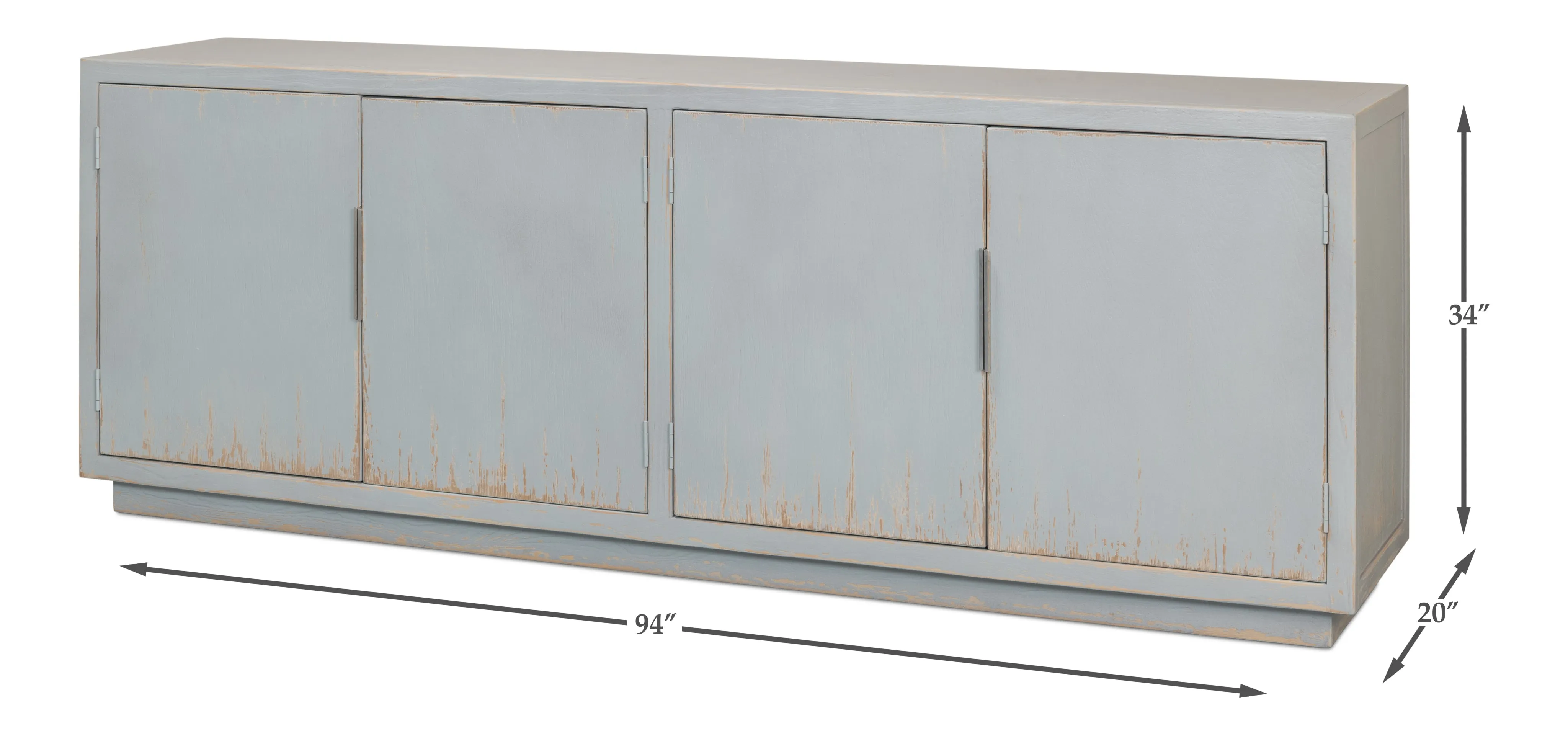 Sarreid - Maldives 4 Door Sideboard  Eros Blue - Blue - Traditional